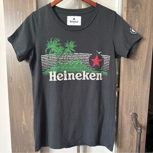 2018 Coachella Logo Heineken Slim Fit T-shirt Cotton Womens M Gray Palm Trees